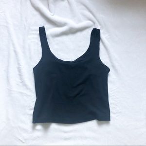 Loose Black Cropped Basic Tank Top